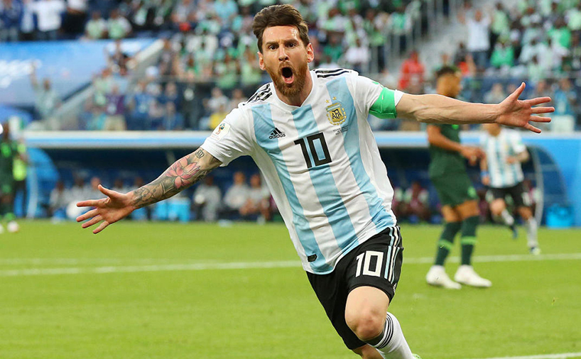 خوشحالی لیونل مسی در بازی ملی تیم آرژانتین